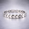 Bracelet homme tungstene facettes plaque or magnetique aimante