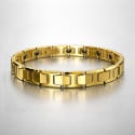 Bracelet homme en tungstène plaqué or magnétique – 11 mm finition polie