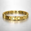 Bracelet homme en carbure tungstene hexagone magnetique aimante plaque or
