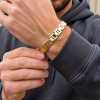 Bracelet homme en carbure tungstene hexagone magnetique aimante plaque or