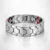Bracelet homme acier plaque or magnetique aimante