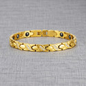Bracelet femme coeur 2ton magnetique acier