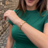 Bracelet femme coeur 2ton magnetique acier