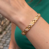 Bracelet femme coeur 2ton magnetique acier