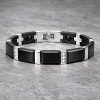 Men's 2Tone Black Ceramic Magnetic Gold Plated Bracelet