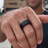 R Bague tungstène brossée bois personnalisable