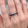 Bague mariage personnalisee titane turquoise a graver