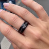 Bague personnalisee alliance anneau Tungstene noir