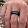 Bague personnalisee alliance anneau Tungstene noir