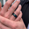8mm Bague couple personnalisee tungstene noir nacre abalone