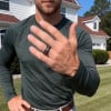 Anpassbarer Ehering Kuppelring Wolfram-Opalholz