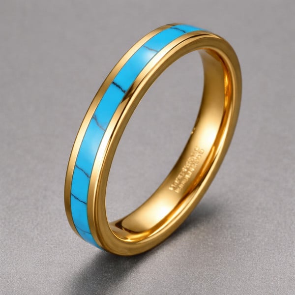 Men's Black Tungsten Carbide Center Carbon Fiber Inlay Band Ring
