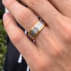 D Bague homme anneau en tungstene martelee design