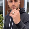 D Bague homme anneau en tungstene martelee design
