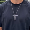 Pendentif personnalise collier homme femme couple barre resine noir acier personnaliser