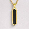 Pendentif personnalise collier homme femme couple barre resine noir acier personnaliser
