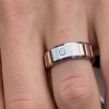 Bague alliance tungstene brossé zirconium