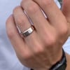 Bague alliance tungstene brossé zirconium