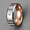 Bague alliance tungstene brossé zirconium