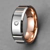 Bague alliance tungstene brossé zirconium