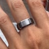 8mm Bague personnalisee homme alliance tungstene dome brosse