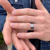 Bague homme anneau tungstene sertie zirconium
