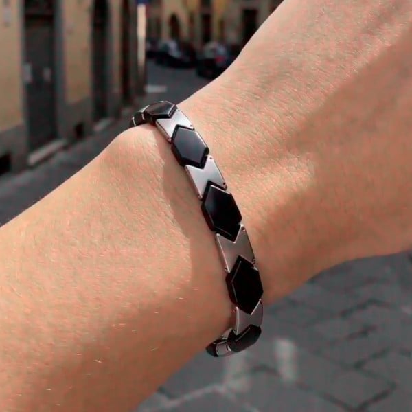 Bracelet ceramique blanche maillons aimantes