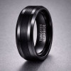 Men's Gold Plated Tungsten Brushed Center Custom Engraved Band Ring