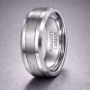 M Bague homme tungstene plaque or ruban mat brosse a graver