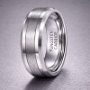 Bague homme tungstene plaque or ruban mat brosse a graver