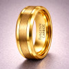 N Bague homme tungstene plaque or ruban mat brosse a graver