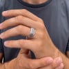 Bague argent tresse tournant anti-stress homme