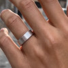 Bague ouverte homme anneau argent finition brosse