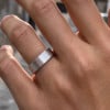 Bague ouverte homme anneau argent finition brosse