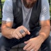 Bague argent chevaliere homme biker tete de mort croix de malte