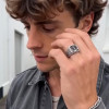 Bague chevalière celtique argent 925 – Motifs ancre marine ajustable