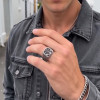 Bague chevalière celtique argent 925 – Motifs ancre marine ajustable