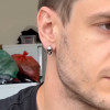 Boucles d'oreilles homme clous tete de mort argent