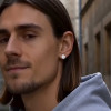 Boucles d'oreilles argent clous rond finition martele