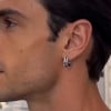 Men's Rhodium Cubes Sterling Silver Hoop Earrings