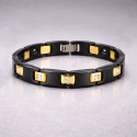 Women's black ceramic bracelet with gold plate