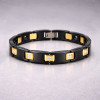 Women's black ceramic bracelet with gold plate