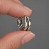 Men's Rhodium Cubes Sterling Silver Hoop Earrings