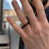 6mm Bague personnalisee homme anneau tungstene noir brosse rainure