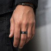 Anello in titanio con pennello opaco personalizzato per uomo e donna (Dupliqué)