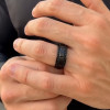 Anillo de titanio con pincel mate personalizado para hombre y mujer (Dupliqué)