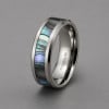 8mm Bague alliance titane avec nacre abalone – éclat naturel et raffinement