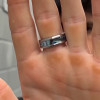 6mm Bague alliance titane avec nacre abalone – éclat naturel et raffinement