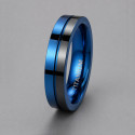 Bague personnalisee titane noir anneau homme bande rainure