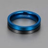Bague personnalisee titane noir anneau homme bande rainure
